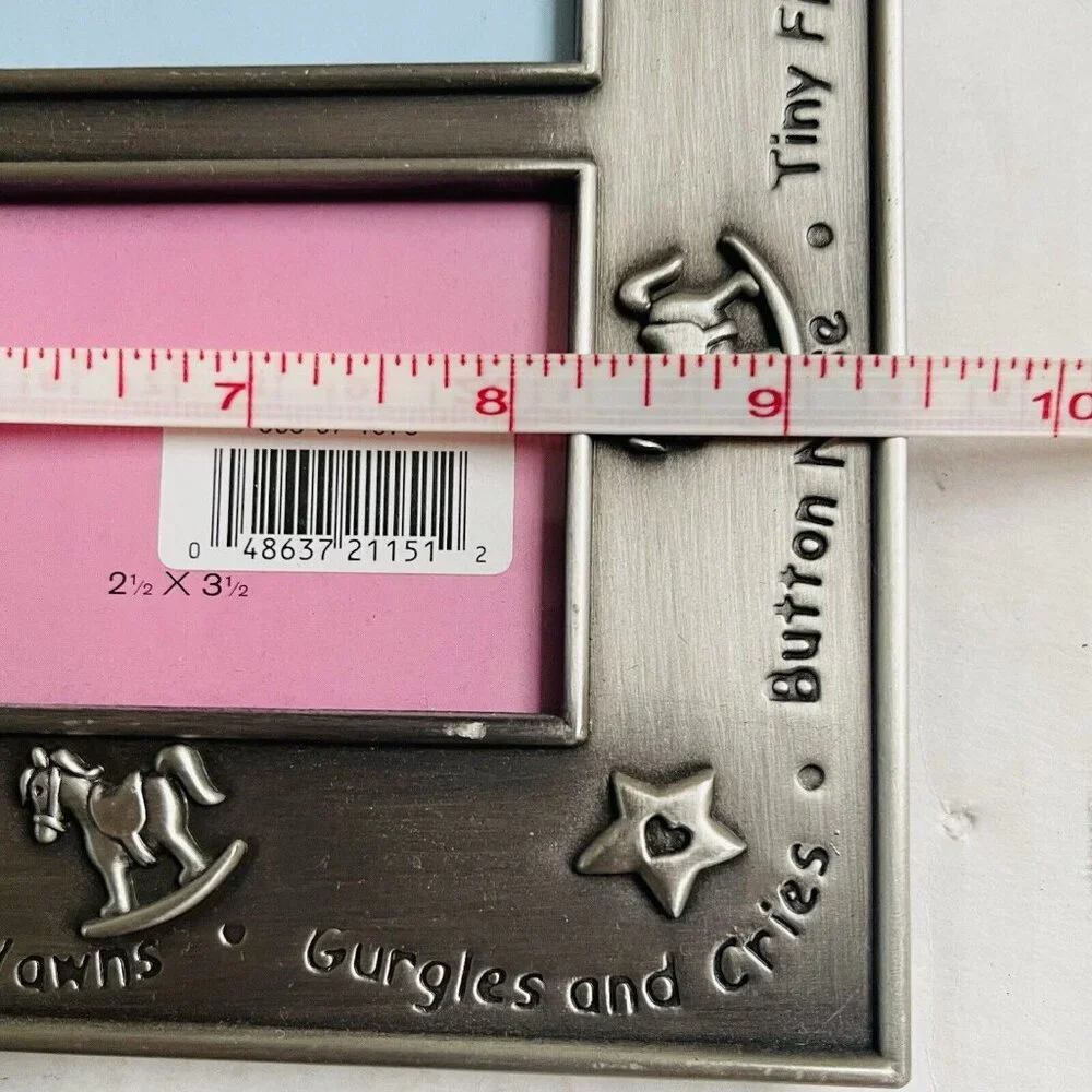 Carr Pewter Bundle of Joy Cuddles & Kisses Tri Picture Frame Horse Star‎